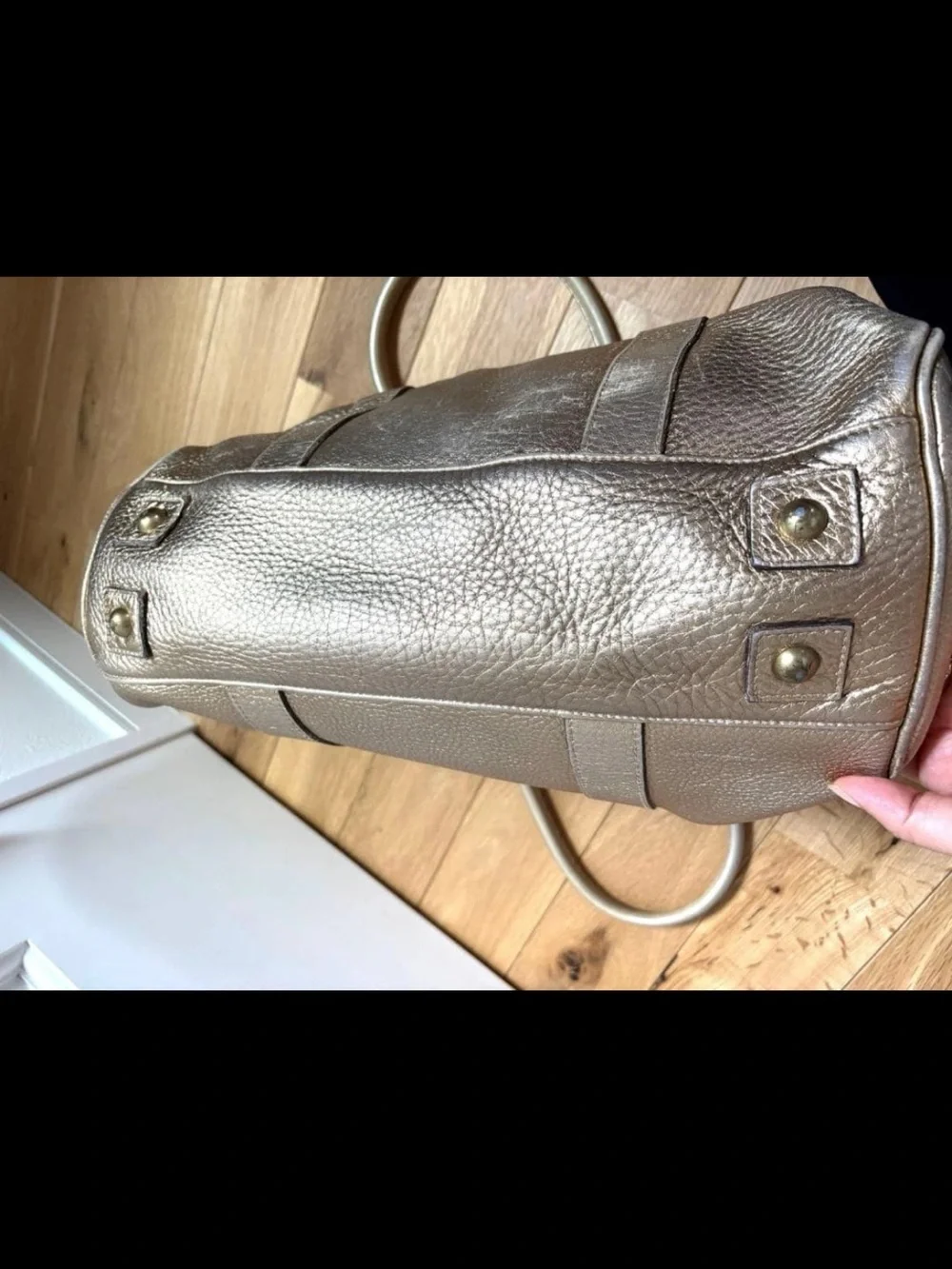 Mulberry Metallic Gold Pebbled Leather Shoulder Bag